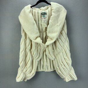 Aran Crafts Sweater Womens One Size Plus Shrug Merino Wool Ireland One Button